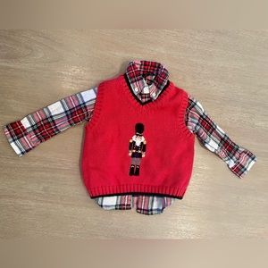 12-18M Janie & Jack Holiday Shirt, Vest & Shoes!